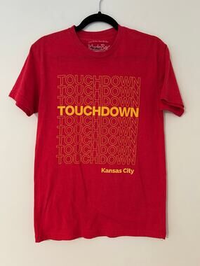 Wonderboy Apparel Kansas City Chiefs Yellow Red Touchdown T Shirt S EUC SS